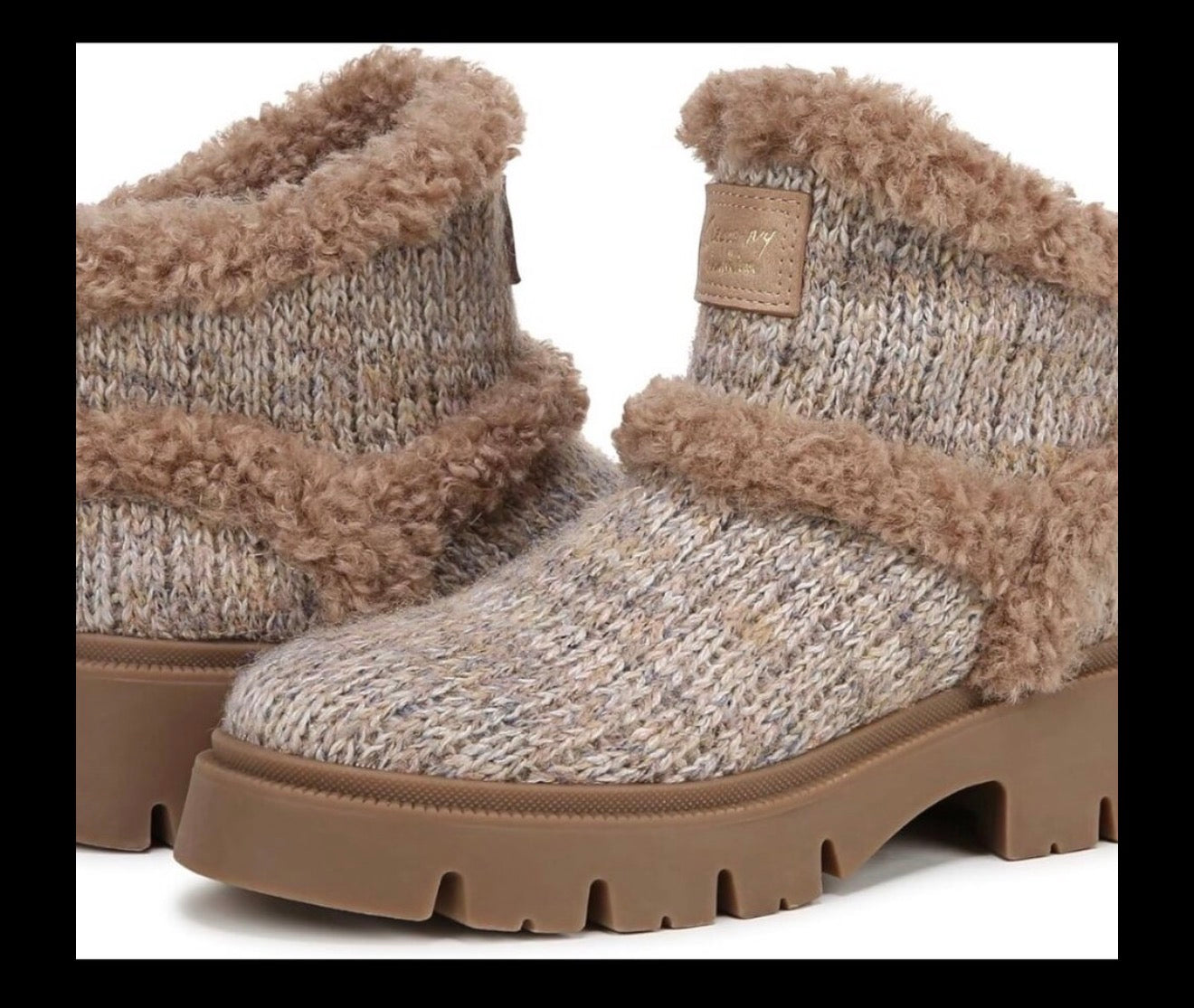 Circus by Sam Edelman Cozy Knit Ankle Boots w/ Faux Fur Trim – NWOT