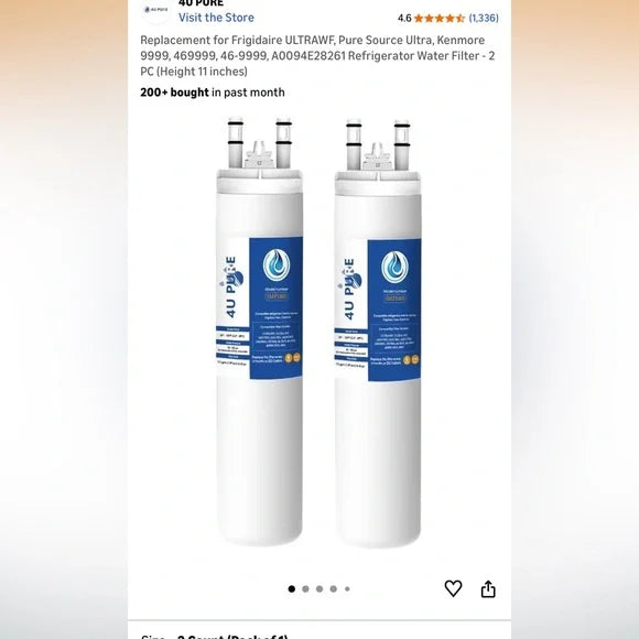 4U Pure Refrigerator Water Filter Set